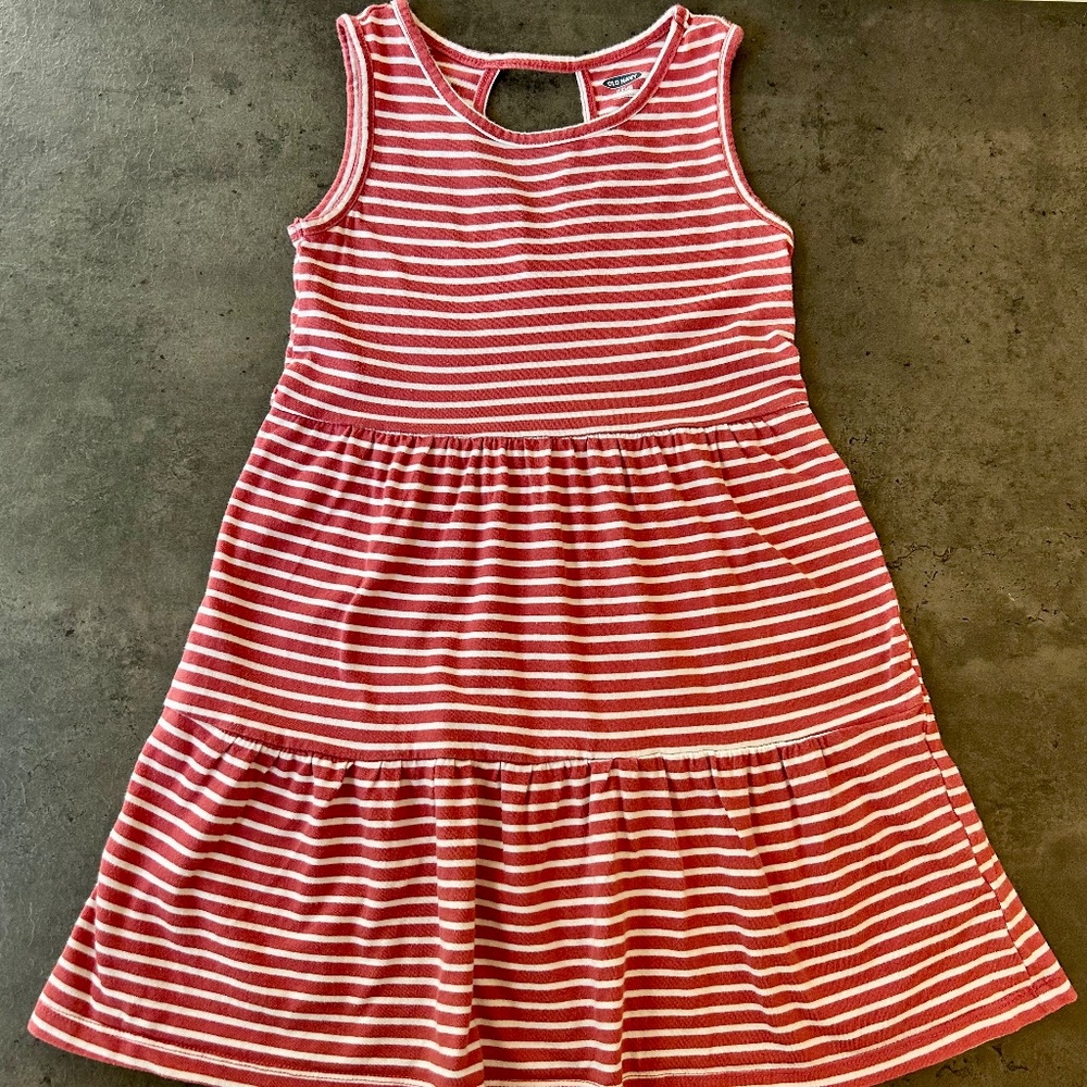 Red and White Stripe Knit Dress